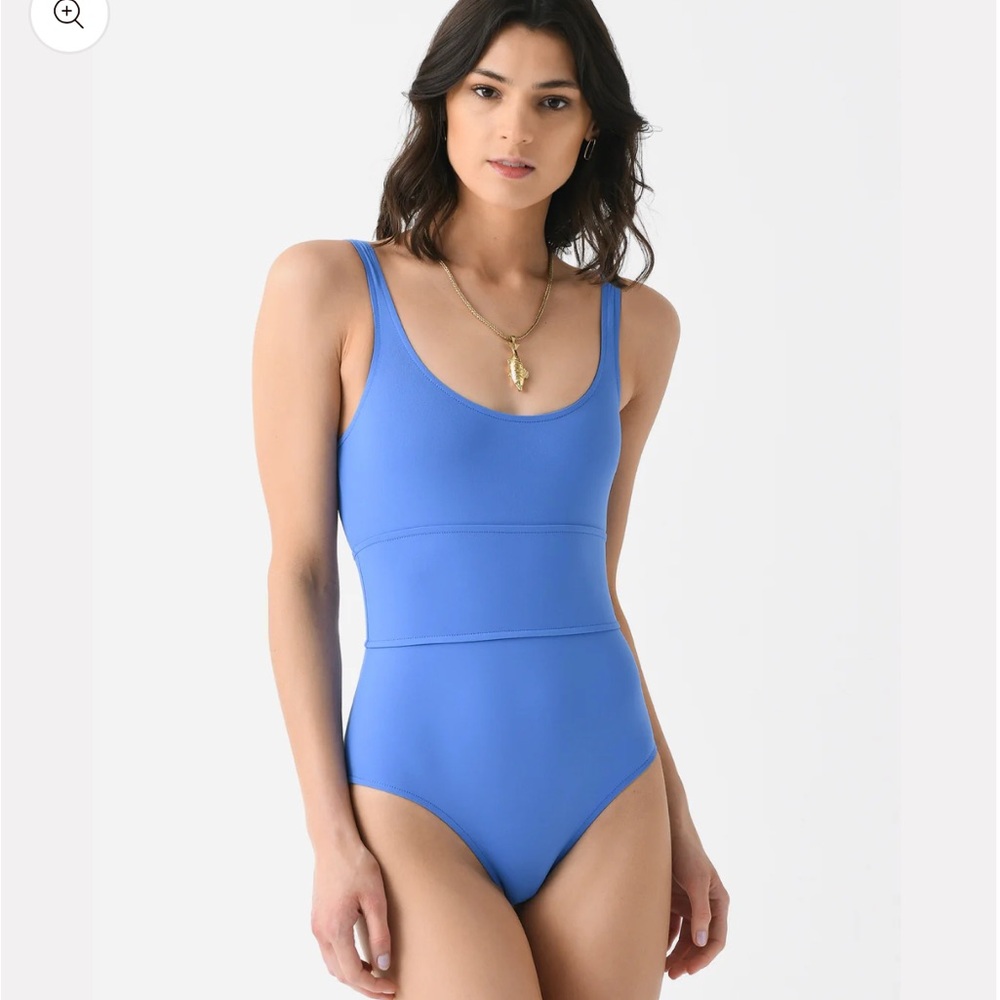BONDI BORN RAEGAN Blue One-Piece Swimsuit Neck